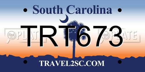 TRT673 South Carolina License Plate