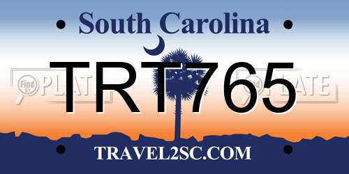 TRT765 South Carolina License Plate