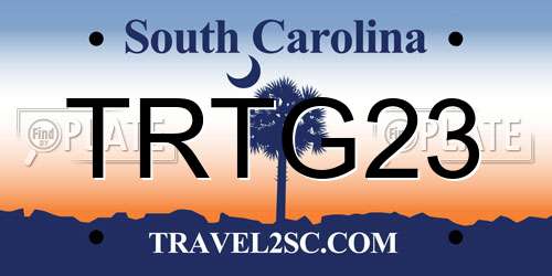 TRTG23 South Carolina License Plate