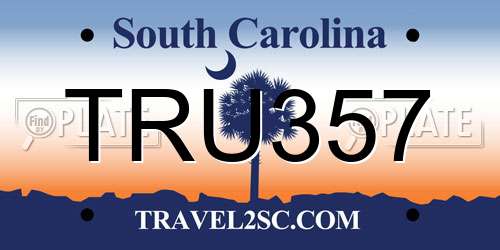TRU357 South Carolina License Plate