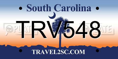 TRV548 South Carolina License Plate