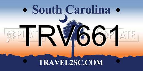 TRV661 South Carolina License Plate