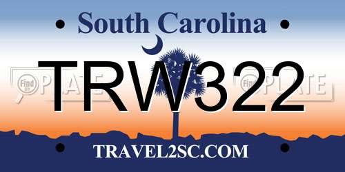 TRW322 South Carolina License Plate