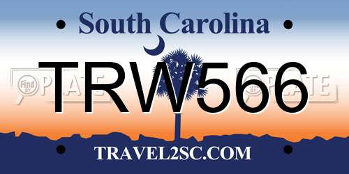 TRW566 South Carolina License Plate
