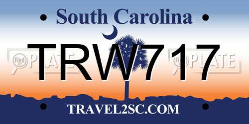 TRW717 South Carolina License Plate
