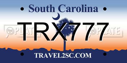 TRX777 South Carolina License Plate