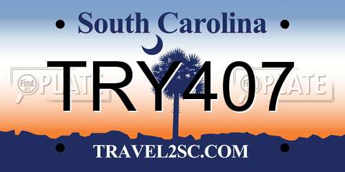 TRY407 South Carolina License Plate