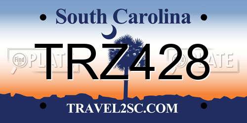 TRZ428 South Carolina License Plate