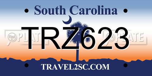 TRZ623 South Carolina License Plate