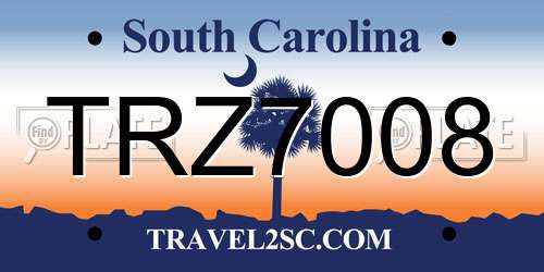 TRZ7008 South Carolina License Plate