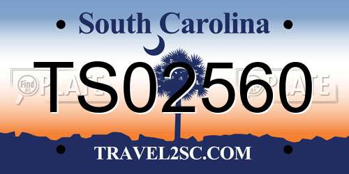 TS02560 South Carolina License Plate
