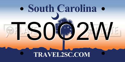 TS0O2W South Carolina License Plate