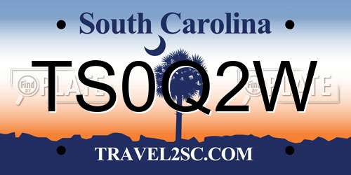 TS0Q2W South Carolina License Plate