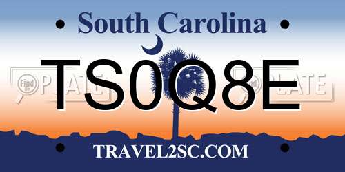 TS0Q8E South Carolina License Plate