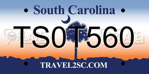 TS0T560 South Carolina License Plate