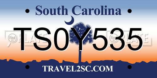 TS0Y535 South Carolina License Plate