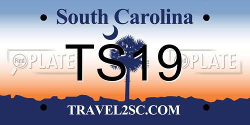 TS19 South Carolina License Plate