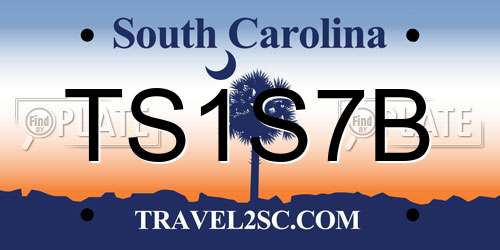 TS1S7B South Carolina License Plate