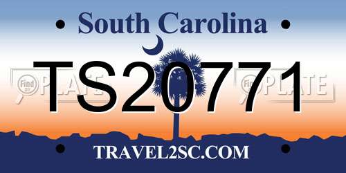 TS20771 South Carolina License Plate