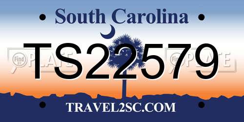 TS22579 South Carolina License Plate