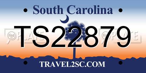 TS22879 South Carolina License Plate