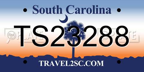 TS23288 South Carolina License Plate