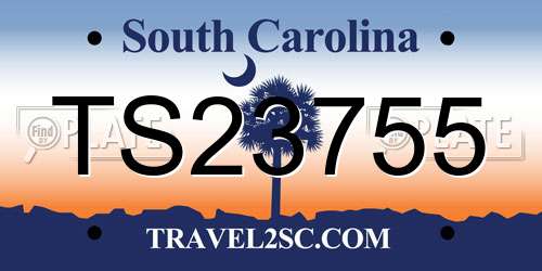 TS23755 South Carolina License Plate