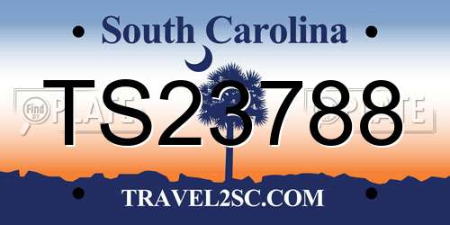 TS23788 South Carolina License Plate