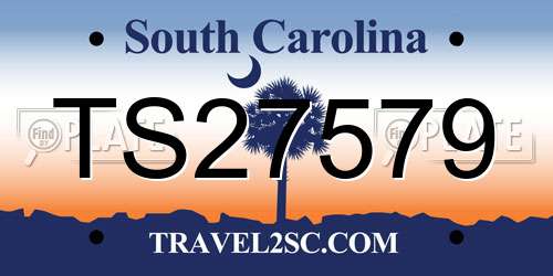 TS27579 South Carolina License Plate
