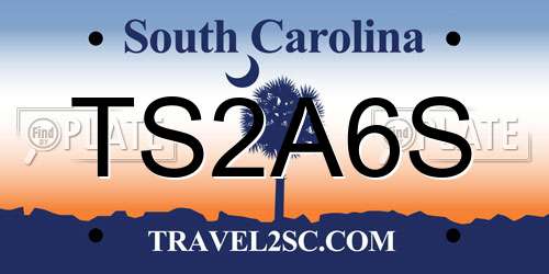 TS2A6S South Carolina License Plate