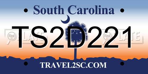 TS2D221 South Carolina License Plate