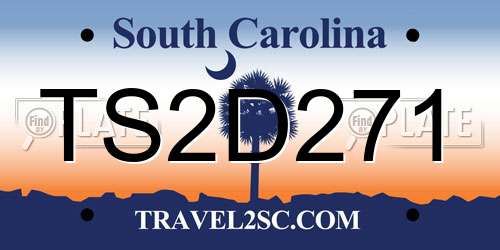 TS2D271 South Carolina License Plate