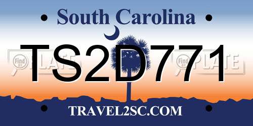 TS2D771 South Carolina License Plate