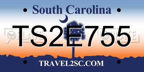 TS2E755 South Carolina License Plate