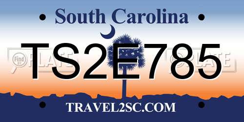 TS2E785 South Carolina License Plate