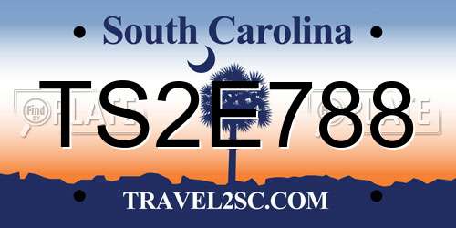 TS2E788 South Carolina License Plate