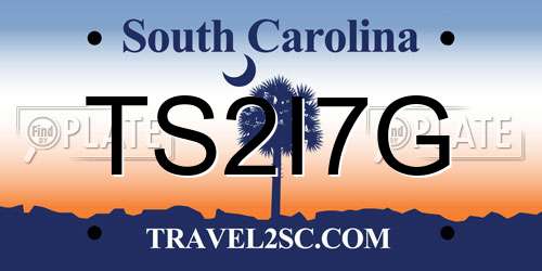 TS2I7G South Carolina License Plate