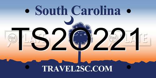 TS2O221 South Carolina License Plate