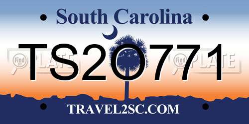 TS2O771 South Carolina License Plate
