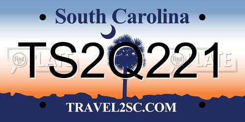 TS2Q221 South Carolina License Plate