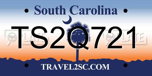 TS2Q721 South Carolina License Plate