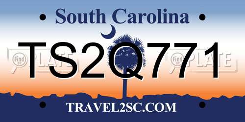 TS2Q771 South Carolina License Plate