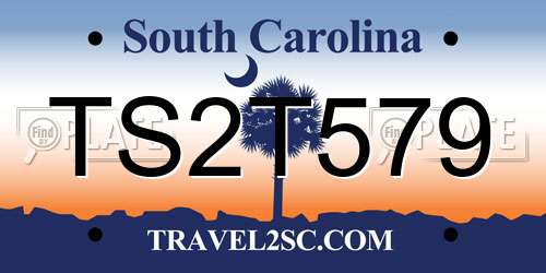 TS2T579 South Carolina License Plate