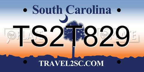 TS2T829 South Carolina License Plate