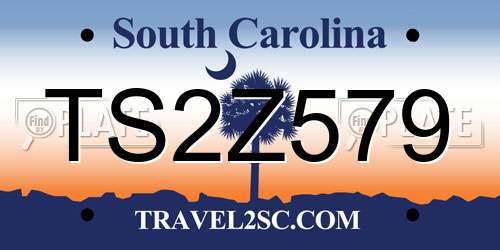 TS2Z579 South Carolina License Plate