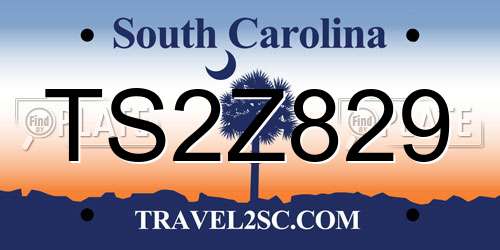 TS2Z829 South Carolina License Plate