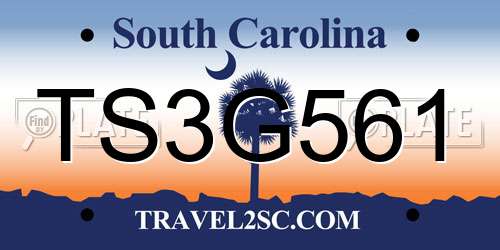TS3G561 South Carolina License Plate