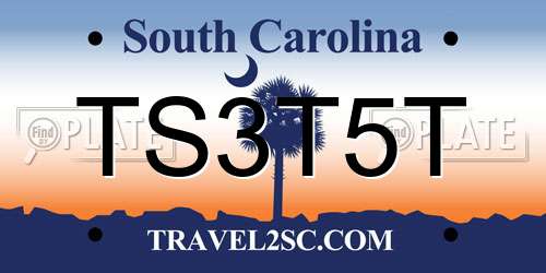 TS3T5T South Carolina License Plate