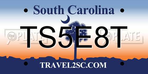 TS5E8T South Carolina License Plate