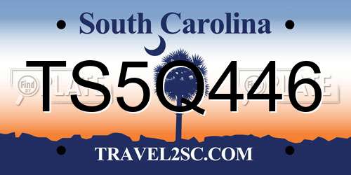 TS5Q446 South Carolina License Plate